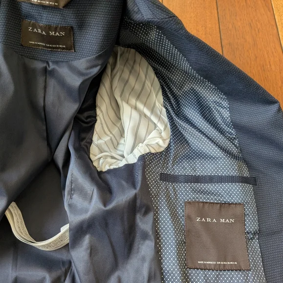 Zara Navy Lined Blazer - Picture 8 of 14